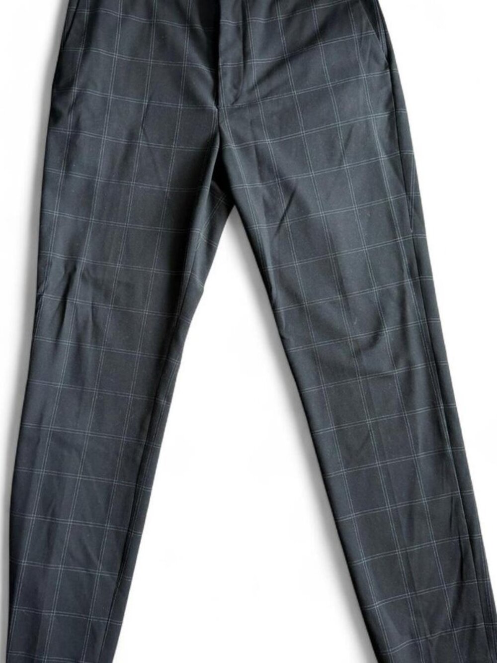H&M Men's Slim Fit Windowpane Plaid Chino Dress Pants - Black/Gray - Size 31